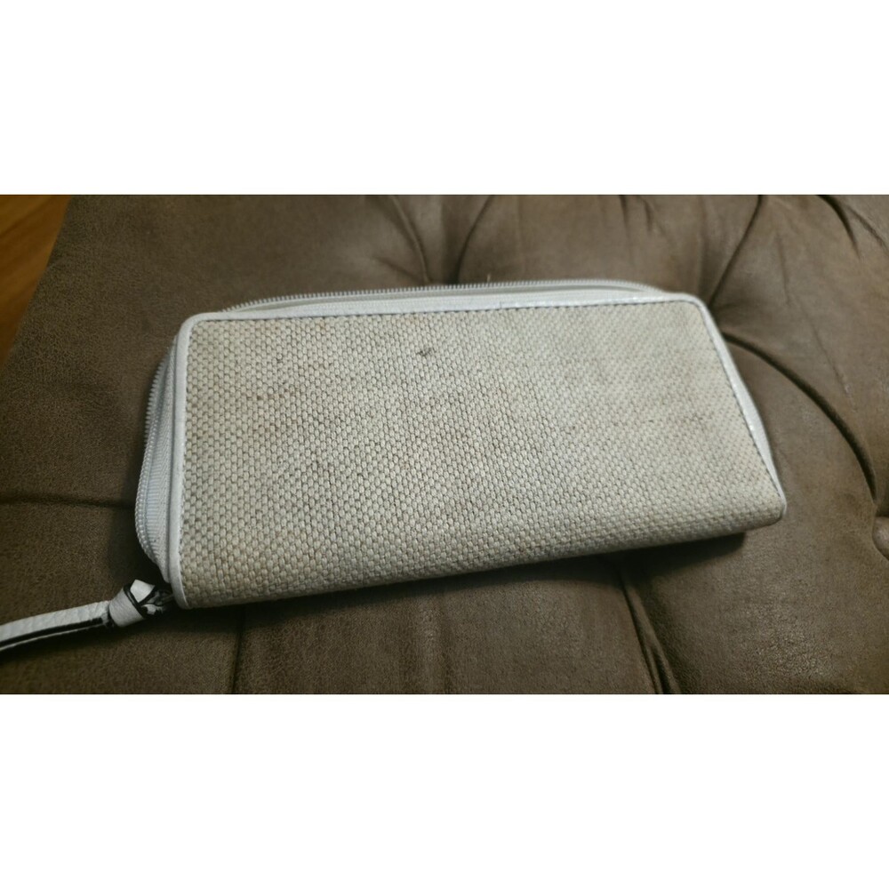LODIS Ivory Beige Solid Zip Wristlet Wallet, Credit Card Slots, Women’s